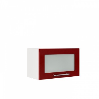 Бруклин ШВГС 600 Шкаф верхний горизонтальный со стеклом (Бетон белый/корпус Венге) в Половинном - polovinnoe.mebel54.com | фото