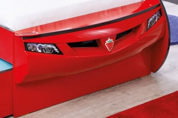 CARBED Кровать-машина Coupe с выдвижной кроватью Red 20.03.1306.00 в Половинном - polovinnoe.mebel54.com | фото