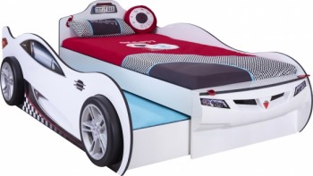 CARBED Кровать-машина Coupe с выдвижной кроватью White 20.03.1310.00 в Половинном - polovinnoe.mebel54.com | фото