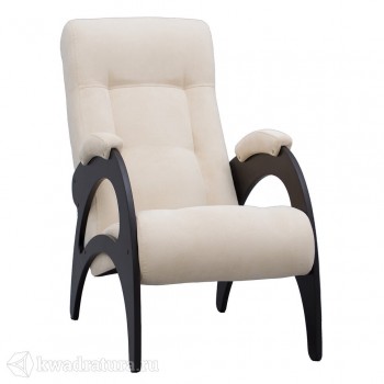 Кресло для отдыха Неаполь Модель 9 без лозы (Венге-эмаль/Ткань Ваниль Verona Vanilla) в Половинном - polovinnoe.mebel54.com | фото