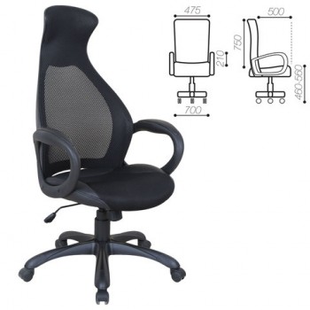 Кресло офисное BRABIX Genesis EX-517 (черное) в Половинном - polovinnoe.mebel54.com | фото