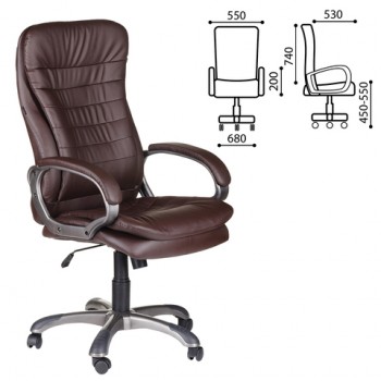 Кресло офисное BRABIX Omega EX-589 (коричневое) в Половинном - polovinnoe.mebel54.com | фото