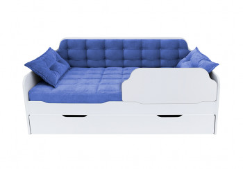 Кровать 170 серии Спорт Лайт 1 ящик 85 Синий (подушки) в Половинном - polovinnoe.mebel54.com | фото