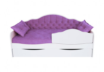Кровать 180 серии Иллюзия Лайт 1 ящик 32 Фиолетовый (подушки) в Половинном - polovinnoe.mebel54.com | фото