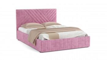 Кровать Гамма ш. 1400 (без основания для хранения) (велюр тенерифе розовый) в Половинном - polovinnoe.mebel54.com | фото