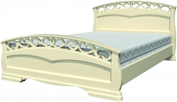 Кровать Грация-1 из массива сосны 1400*2000 Слоновая кость в Половинном - polovinnoe.mebel54.com | фото