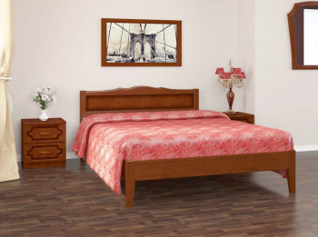 Кровать Карина-7 из массива сосны 1200*2000 Орех в Половинном - polovinnoe.mebel54.com | фото