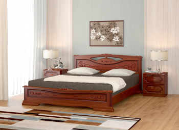 Кровать Карина-7 из массива сосны 1400*2000 Орех в Половинном - polovinnoe.mebel54.com | фото