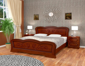 Кровать Карина-8 из массива сосны 1200*2000 Орех в Половинном - polovinnoe.mebel54.com | фото