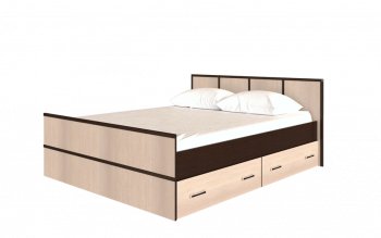 Кровать Сакура с настилом и ящиками 1,4 (Венге/Лоредо) в Половинном - polovinnoe.mebel54.com | фото