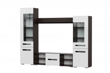 Мебель для гостиной МГС 6 (Исполнение 1/Венге/Белый глянец) в Половинном - polovinnoe.mebel54.com | фото
