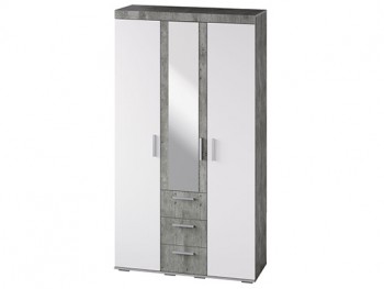Шкаф 3-х створчатый ШК-30 МС Инстайл (бетон/белый) в Половинном - polovinnoe.mebel54.com | фото