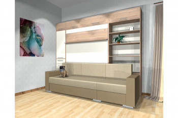 Шкаф-кровать с диваном Каролина в Половинном - polovinnoe.mebel54.com | фото