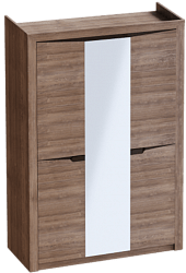 Шкаф трехдверный Соренто Дуб стирлинг/Кофе структурный матовый в Половинном - polovinnoe.mebel54.com | фото