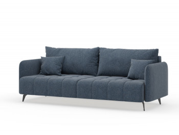 Валериан диван трёхместный прямой Синий, ткань RICO FLEX 101 в Половинном - polovinnoe.mebel54.com | фото